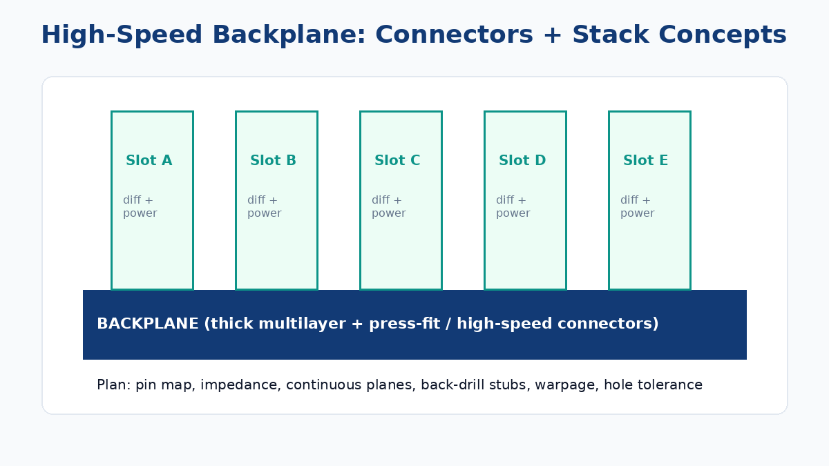 High-speed backplane with multiple daughter-card slots