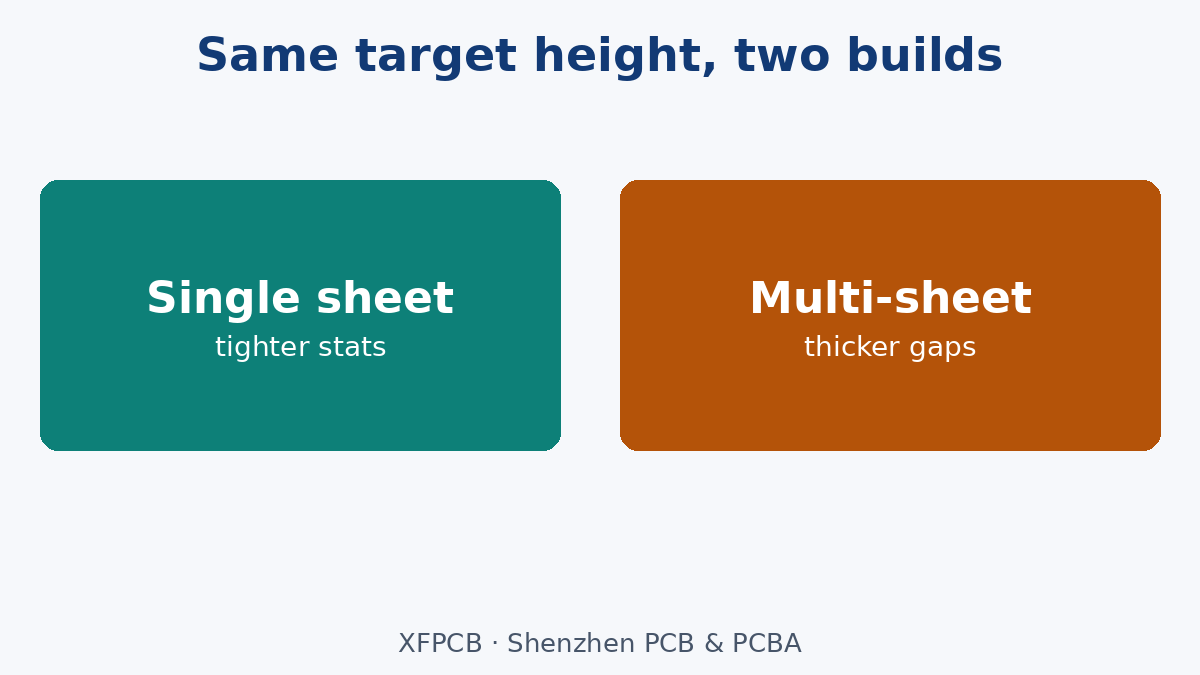 One prepreg sheet or several for the same target gap