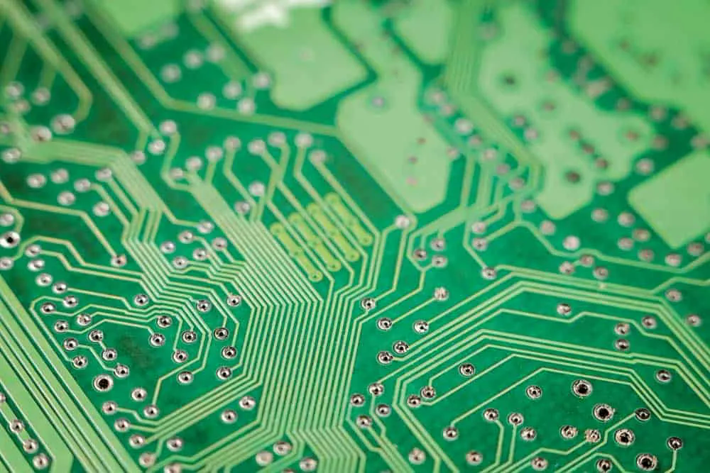 Circuit traces on a double-sided PCB surface