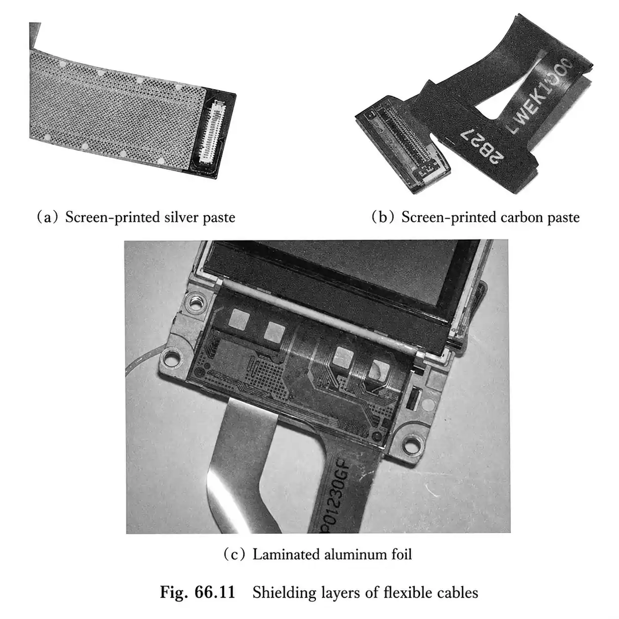 Flexible cable EMI shielding layer options for flex PCB