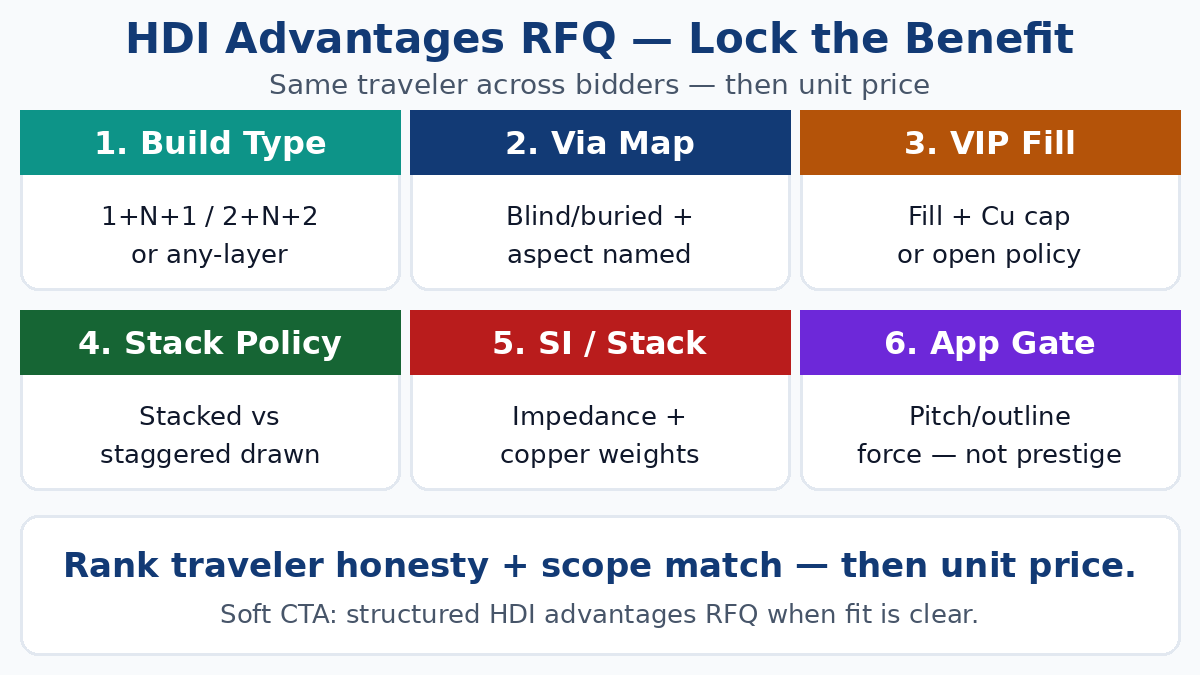 HDI advantages RFQ — lock density benefits on the quote