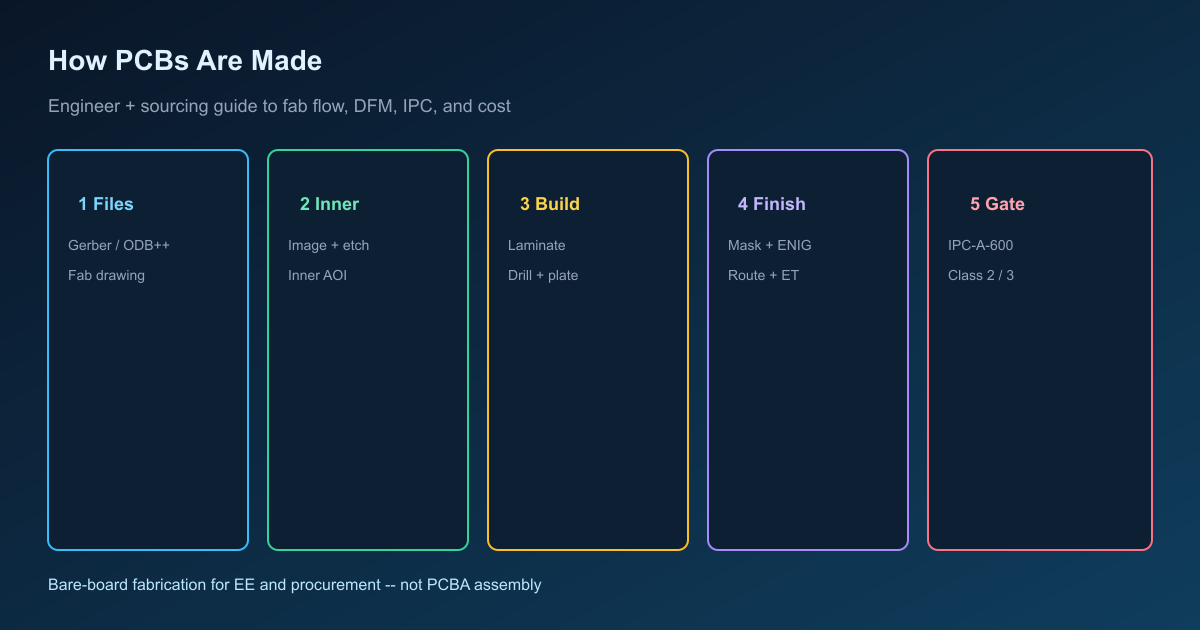 How PCBs are made: bare-board fabrication flow for engineers and procurement