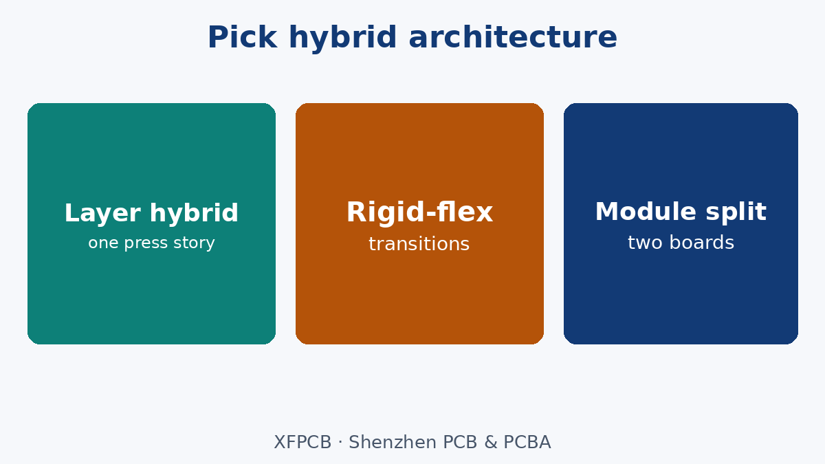 Hybrid types: layer hybrid · rigid-flex · module split