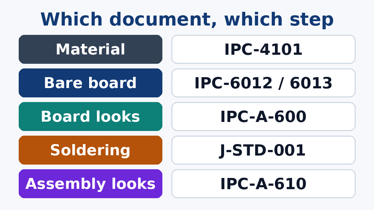 IPC documents along a prototype build
