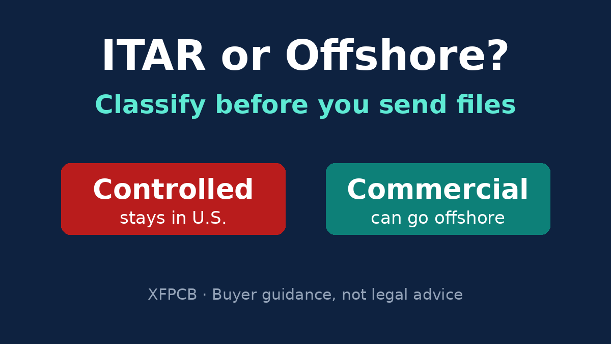 ITAR vs offshore PCB sourcing: sorting controlled and commercial boards before an RFQ