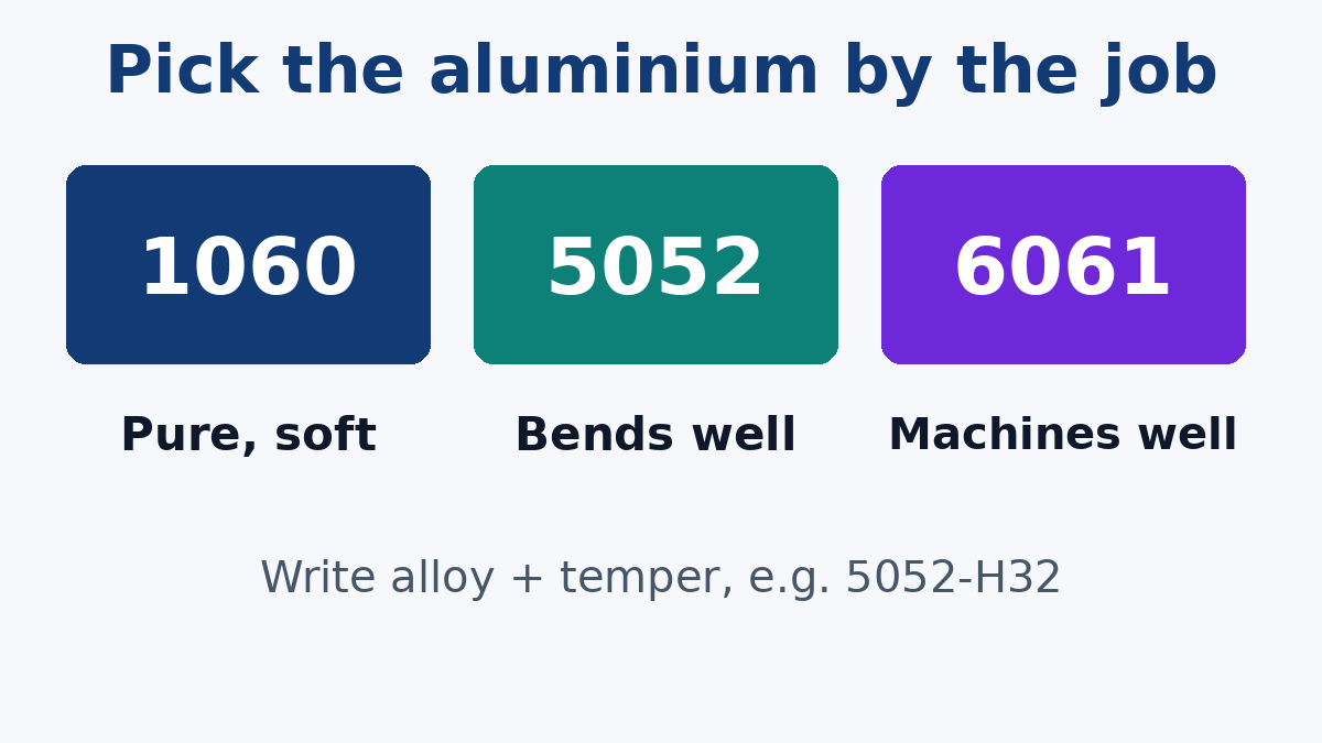 Choosing an aluminium grade by what the board must do