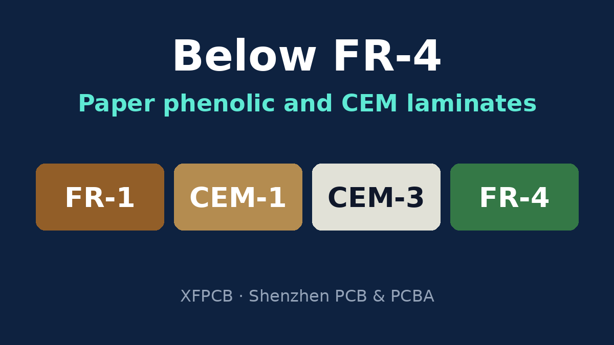 Paper phenolic, CEM-1, CEM-3 and FR-4 PCB base materials compared