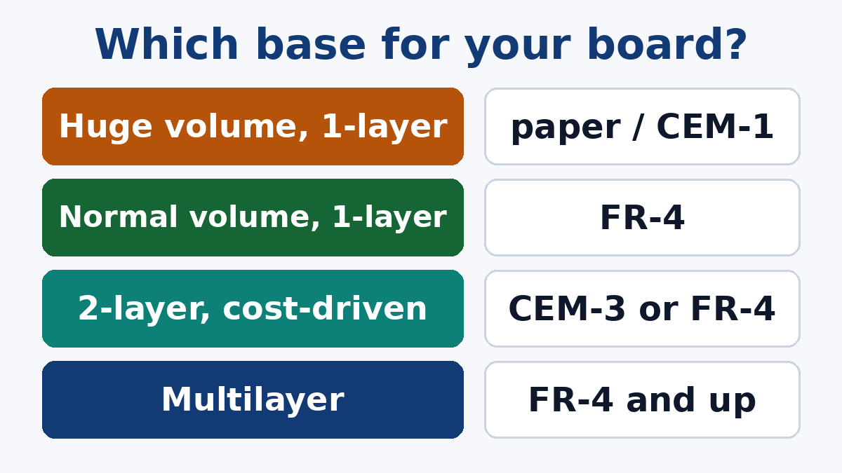 Matching the material to the board