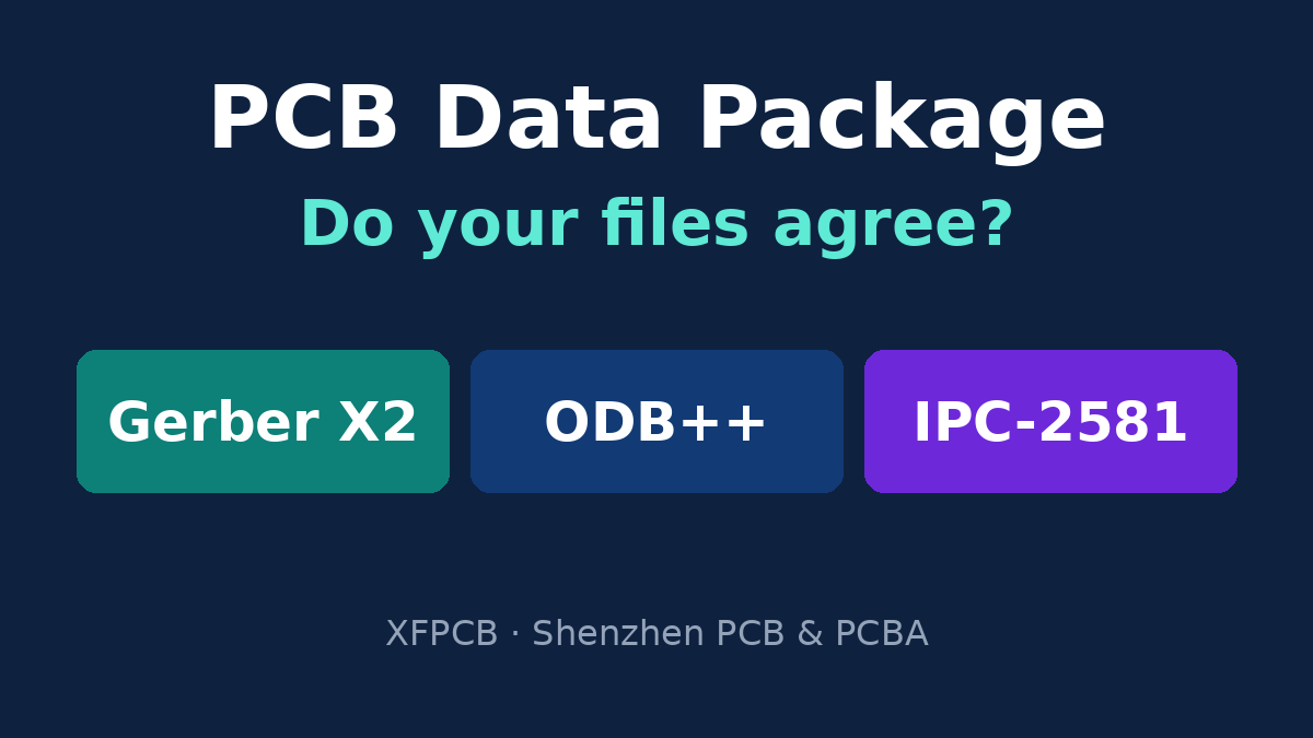 PCB data package formats and file-to-file cross-checks before CAM