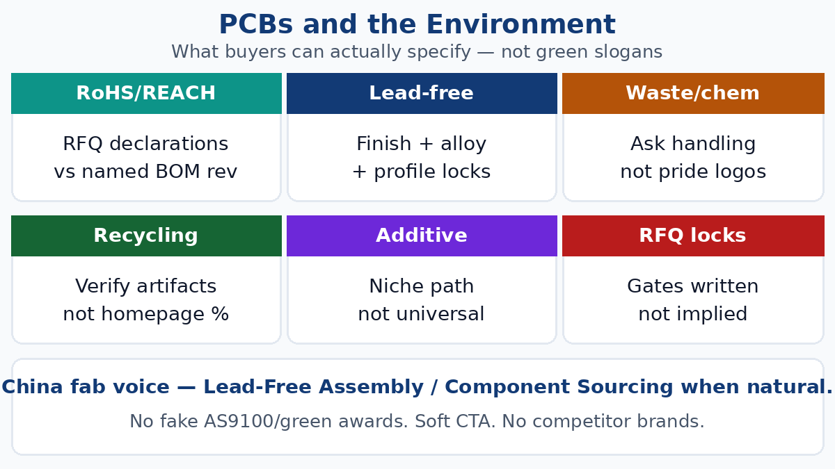 PCBs and the environment — buyer RoHS REACH and lead-free RFQ gates