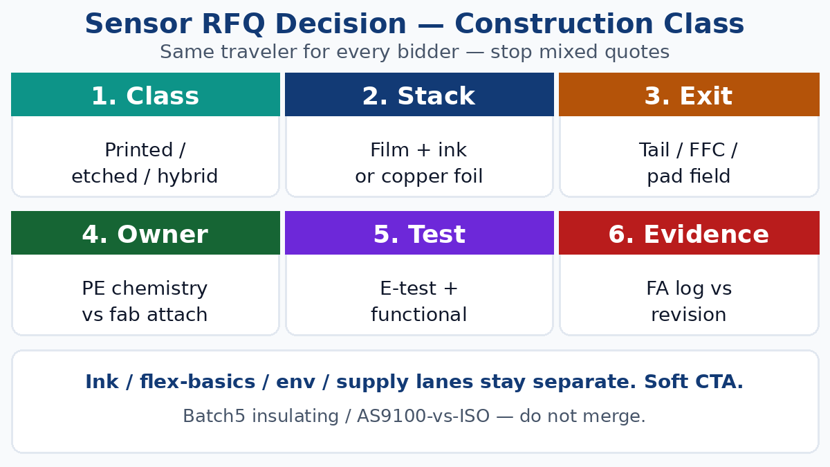 Printed flexible sensor RFQ decision — printed vs etched flex vs hybrid