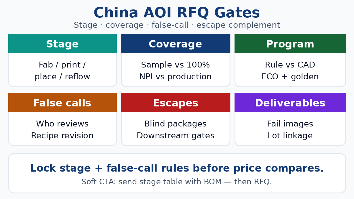 AOI China RFQ — coverage stage and false-call gates
