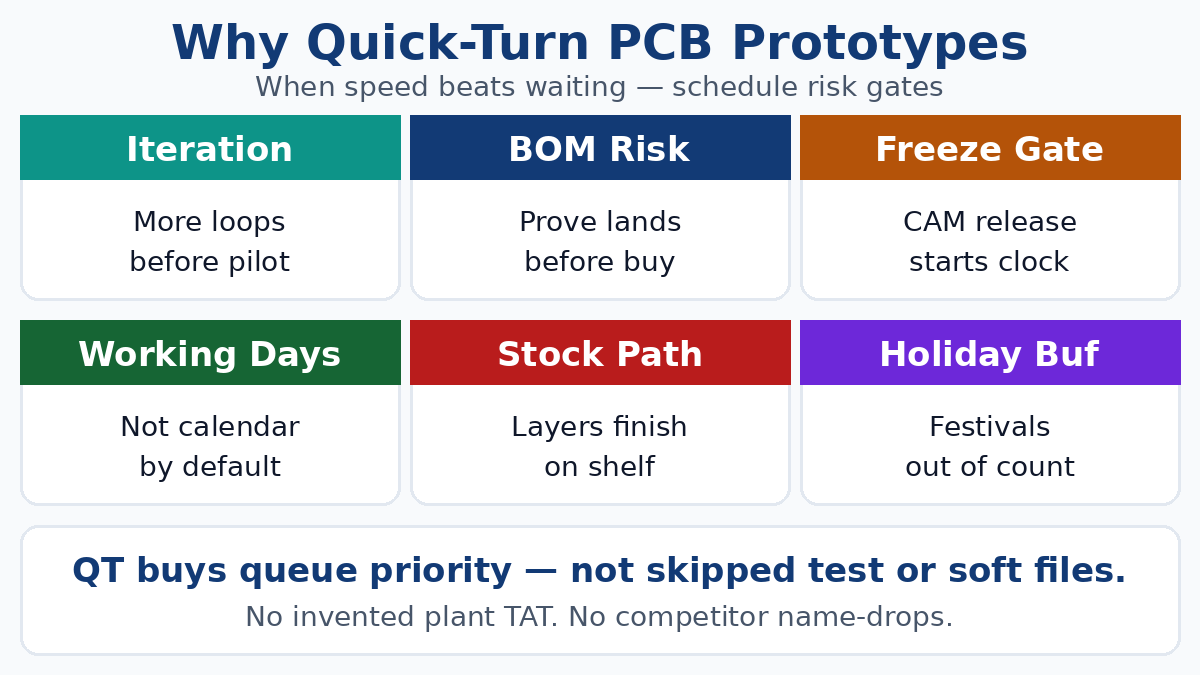 Why quick-turn PCB prototypes — schedule risk gates for buyers and engineers